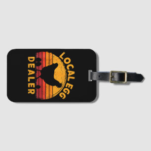 Retro Vintage Local Egg Dealer Farmer Chicken Egg Luggage Tag