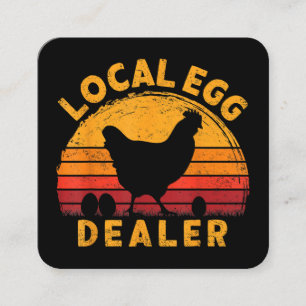Retro Vintage Local Egg Dealer Farmer Chicken Egg  Square Business Card