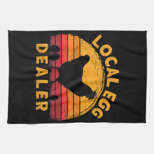 Retro Vintage Local Egg Dealer Farmer Chicken Egg Tea Towel