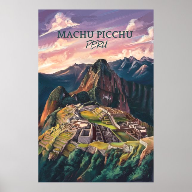 Retro Vintage Machu Picchu Peru V-01 Poster (Front)