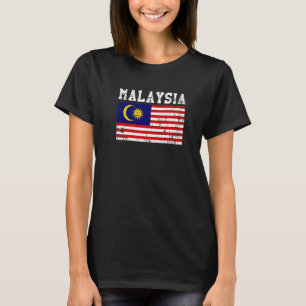 Retro Vintage Malaysia Flag Malaysian Roots T-Shirt