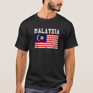 Retro Vintage Malaysia Flag Malaysian Roots T-Shirt