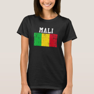 Retro Vintage Mali Flag Malian Roots T-Shirt