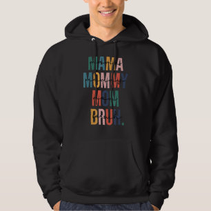 Retro Vintage Mama Mummy Mum Bruh  Boy Mum Life Hoodie