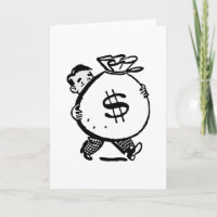 Retro Vintage Man with Money Bag