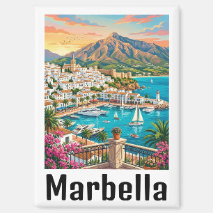 Retro Vintage Marbella Spain Costa del Sol Magnet