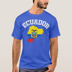 Retro Vintage Men Women Kid Patriotic Map Ecuador T-Shirt