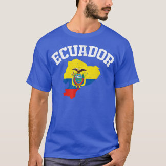 Retro Vintage Men Women Kid Patriotic Map Ecuador  T-Shirt
