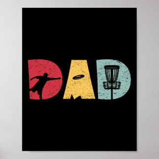 Retro Vintage Mens Funny Disc Golf Dad Retro Fathe Poster