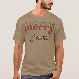 Retro Vintage Merry Christmas Boho Xmas  T-Shirt