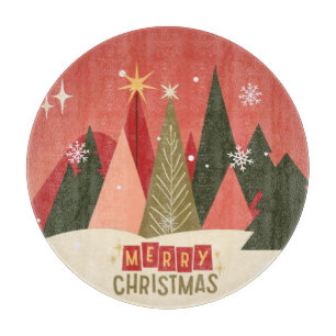Retro/Vintage Merry Christmas tree Cutting Board