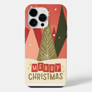 Retro/Vintage Merry Christmas tree iPhone 14 Pro Max Case