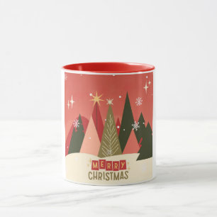 Retro/Vintage Merry Christmas tree Mug