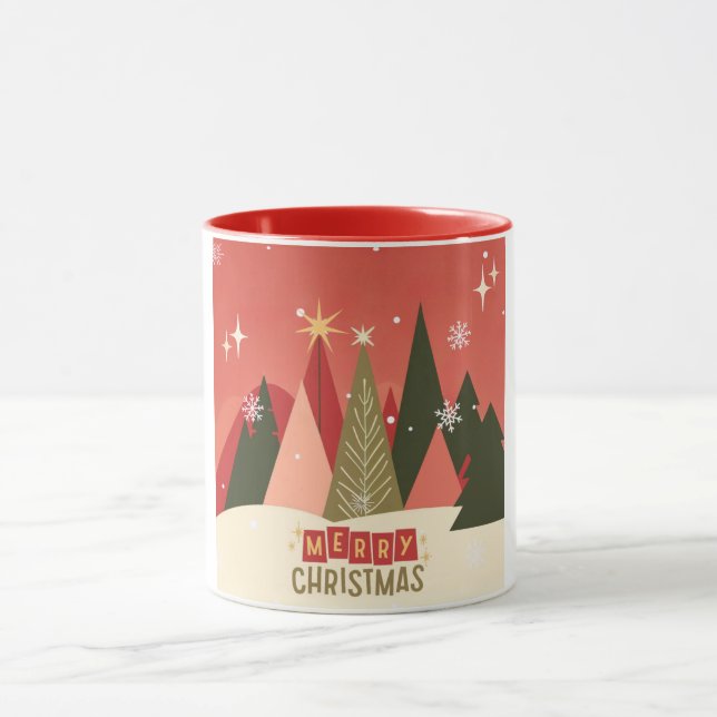 Retro/Vintage Merry Christmas tree Mug (Center)
