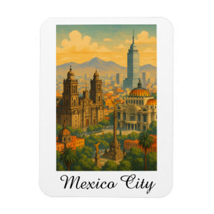 Retro Vintage Mexico City CDMX Travel Magnet