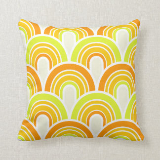 retro vintage mid century circle arches pattern cushion