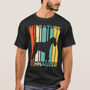 Retro Vintage Miniature Schnauzer Silhouette Dog L T-Shirt