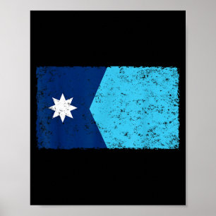 Retro vintage minnesota state flag men women kids  poster