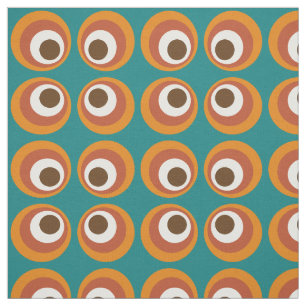 Retro Vintage Mod Circle Pattern Fabric
