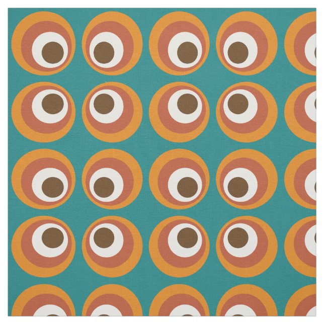Retro Vintage Mod Circle Pattern Fabric (Swatch)