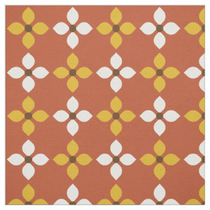 Retro Vintage Mod Floral Pattern Fabric