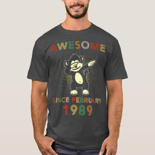 Retro Vintage Monkey Awesome Since FEBRUARY 1989 T-Shirt