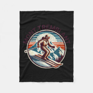 Retro vintage mont tremblant canada ski resort fleece blanket