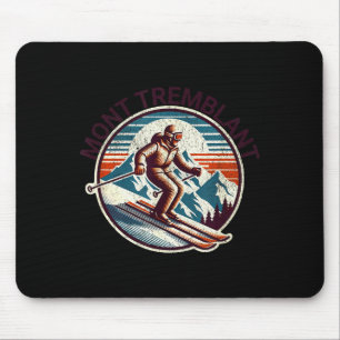 Retro vintage mont tremblant canada ski resort mouse pad
