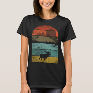 Retro vintage Moose  and cute animal  6 T-Shirt