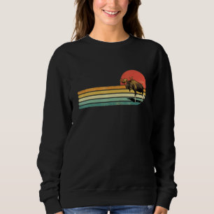 Retro Vintage Moose Elk Canada Alaska Wildlife Moo Sweatshirt