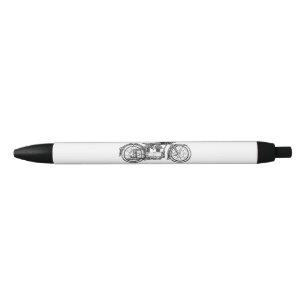 Retro Vintage Motorcycle _ I Love My Motorcycle Black Ink Pen