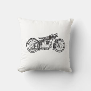 Retro Vintage Motorcycle _ I Love My Motorcycle Cushion