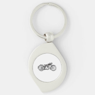 Retro Vintage Motorcycle _ I Love My Motorcycle Key Ring