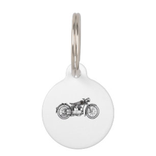 Retro Vintage Motorcycle _ I Love My Motorcycle Pet Tag