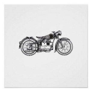 Retro Vintage Motorcycle _ I Love My Motorcycle Poster