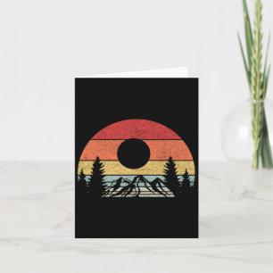 Retro Vintage Mountain Camping Hiking Card
