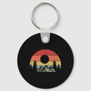 Retro Vintage Mountain Camping Hiking  Key Ring