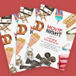 Retro Vintage Movie Night Kids Birthday Invitation<br><div class="desc">Kids love a MOVIE NIGHT! Invite friends over with these fun colourful retro watercolor Movie/Cinema illustration Birthday Invitations. All text can be customised. Perfect for any gender and all ages!</div>