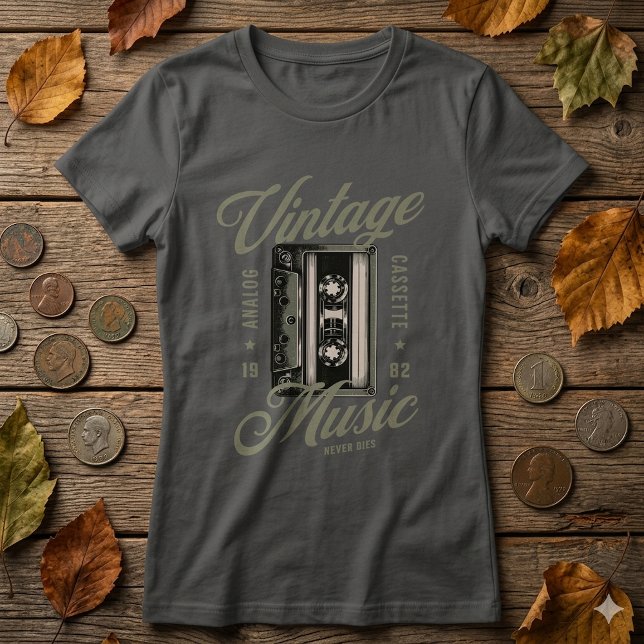 Retro Vintage Music Cassette Tape T-Shirt (Creator Uploaded)