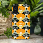 Retro Vintage Mustard Black Pattern Personalised iPhone 16 Case<br><div class="desc">Retro Vintage Mustard Black Pattern Personalised iPhone 16 Case features a vintage mustard and black abstract pattern with with your name below in modern script typography. Personalise by editing the text in the text box provided and adding your own picture. Designed by ©2024 Evco Studio www.zazzle.com/store/evcostudio</div>