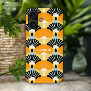 Retro Vintage Mustard Black Pattern Personalised iPhone 16 Case