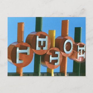 Retro Vintage Neon Hotel/Motel Sign Postcard