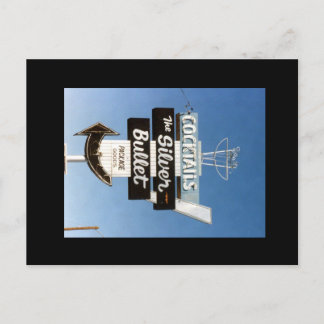 Retro Vintage Neon Sign. Postcard