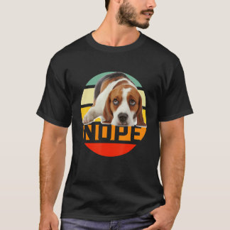 Retro Vintage Nope Lazy Beagle Dog Pet Owner Man T-Shirt