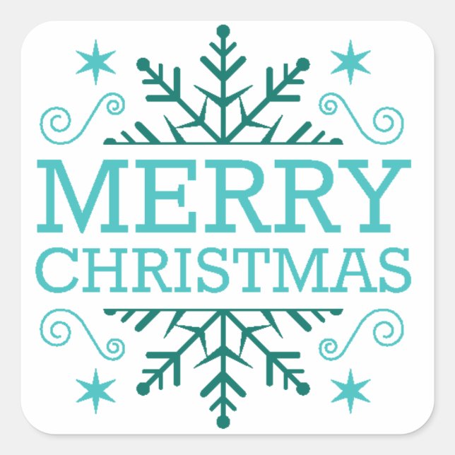 Retro Vintage Nostalgic Merry Christmas Square Sticker (Front)