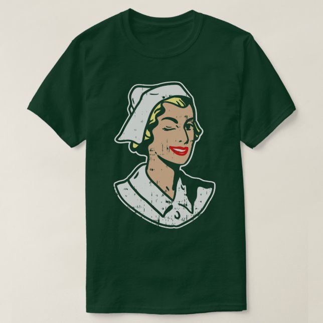 Retro Vintage Nurse T-Shirt (Design Front)