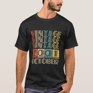 Retro Vintage October 2001 20Th Birrthday Gift Men T-Shirt