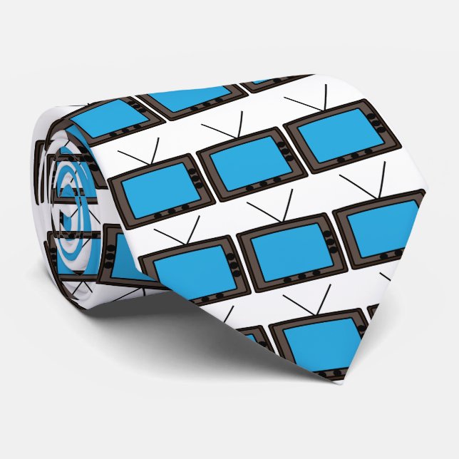 Retro Vintage Old Television Tie (Rolled)