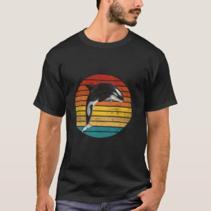 Retro Vintage Orca Killer Whale Jumping Killer Ala T-Shirt