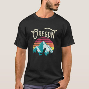 Retro Vintage Oregon OR Mountains Beaver T-Shirt